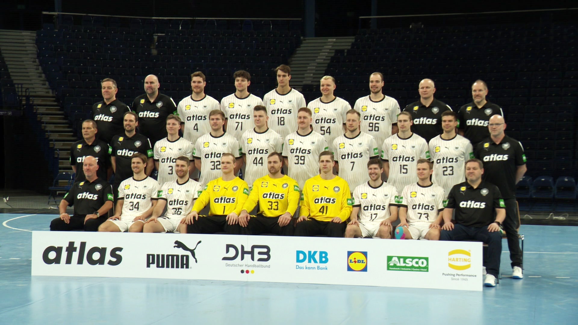 Der Kader der Handball Nationalmannschaft. © Screenshot 