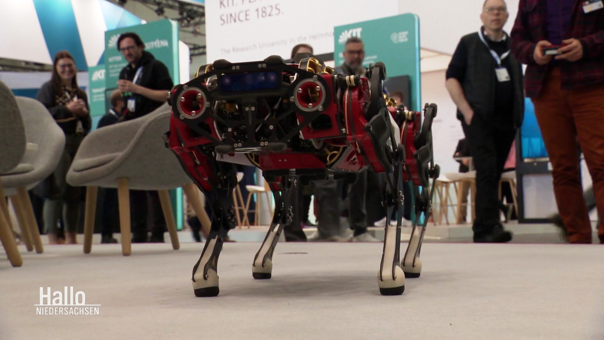 Ein Roboter auf einer Messe © Screenshot 